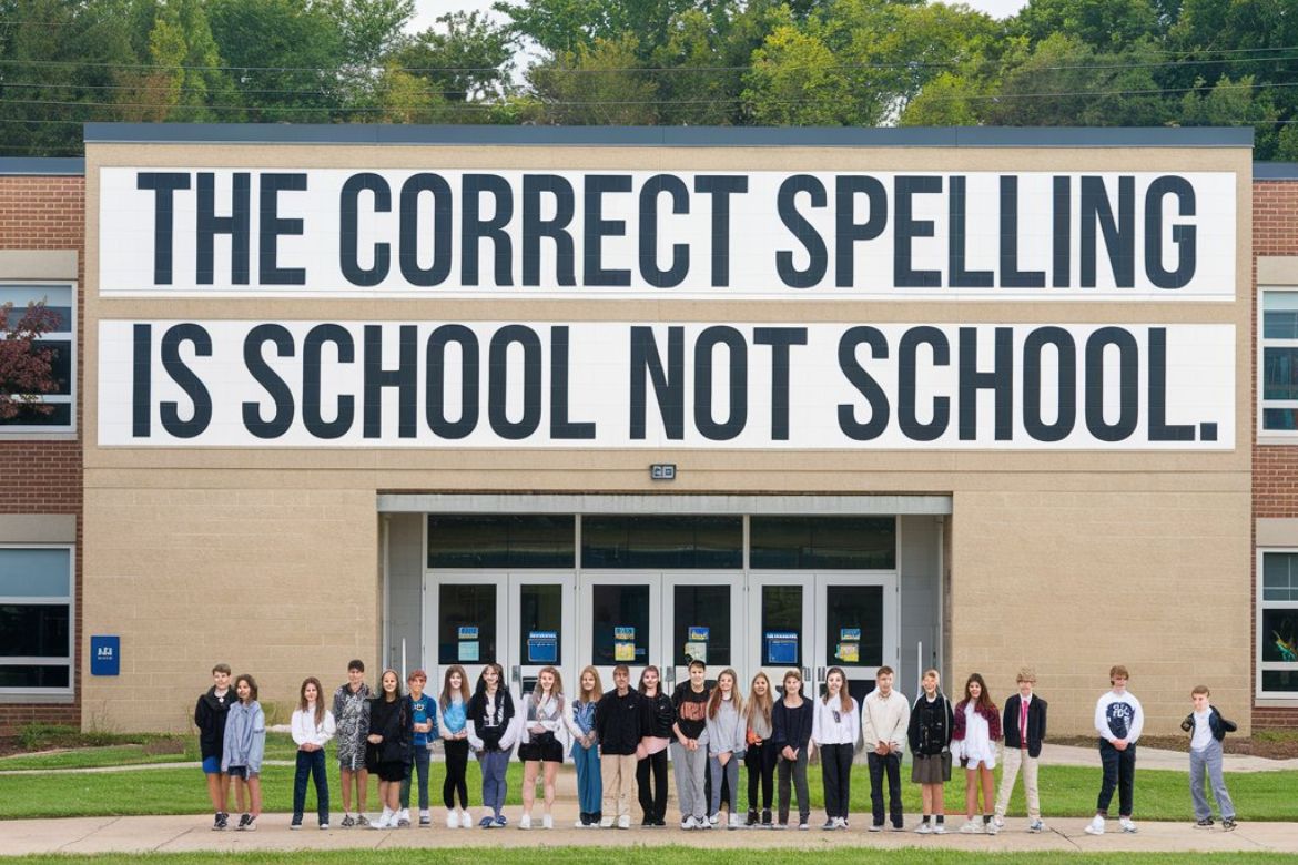the correct spelling is school not school. some pe - tymoff